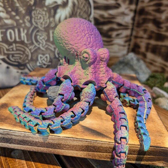 Articulated Spinning Flexi Octopus Fidget Toy Ocean Animal 3D Printed - Picture 6 of 16